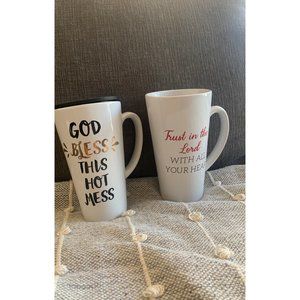 5/$20 💥 coffee Mugs set christian God white tall cups